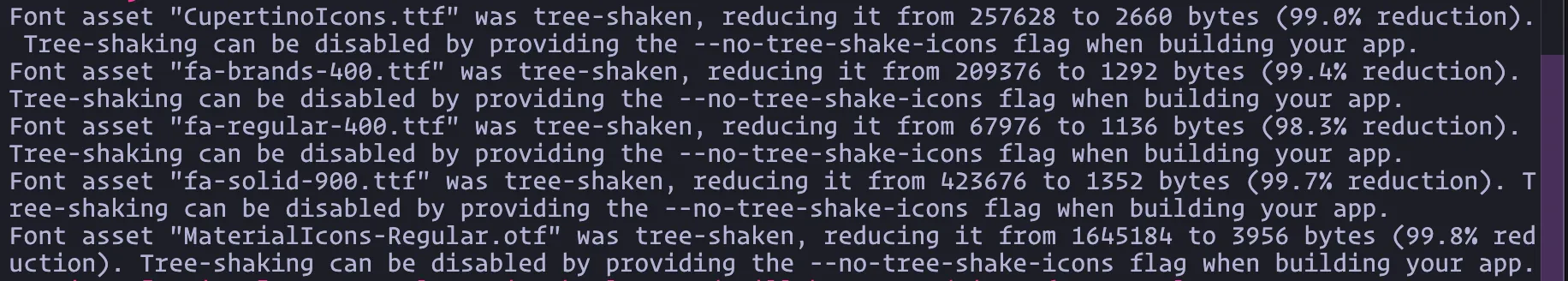 Flutter fonts being treeshaken