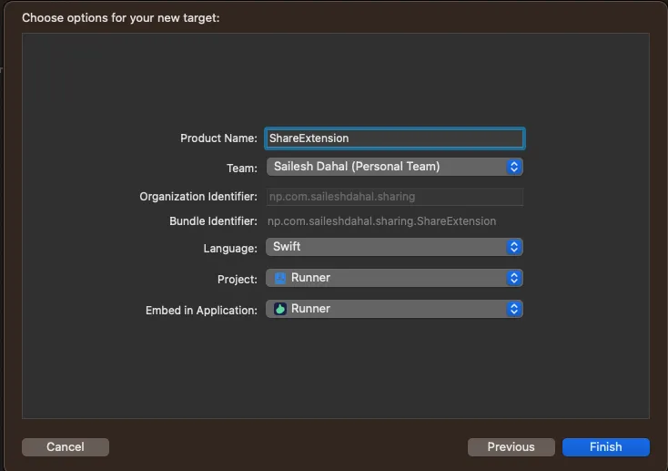 Create a new Share Extension Prompt